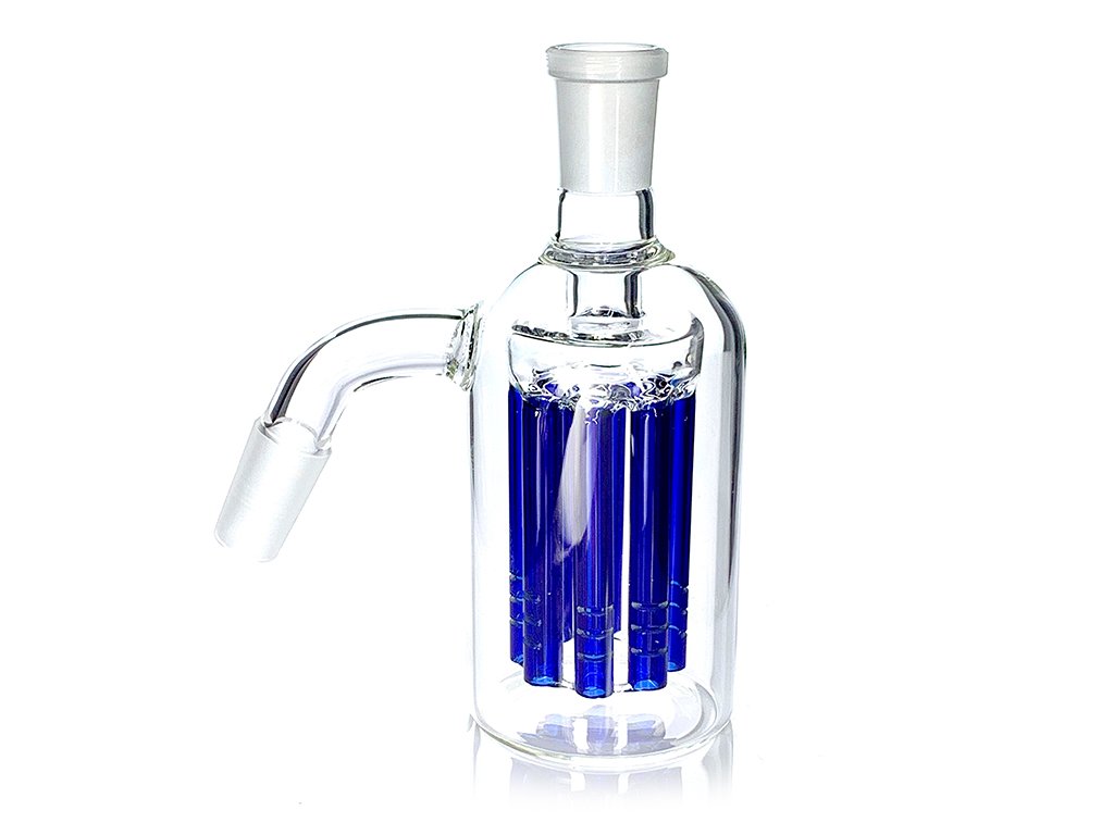 Blue 14mm, 45 Ash Catcher Fat Buddha Glass