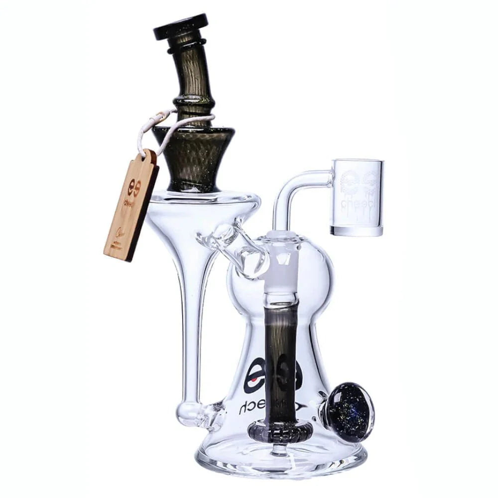 Cheech Glass Black Sparkly Recycler Dab Rigs
