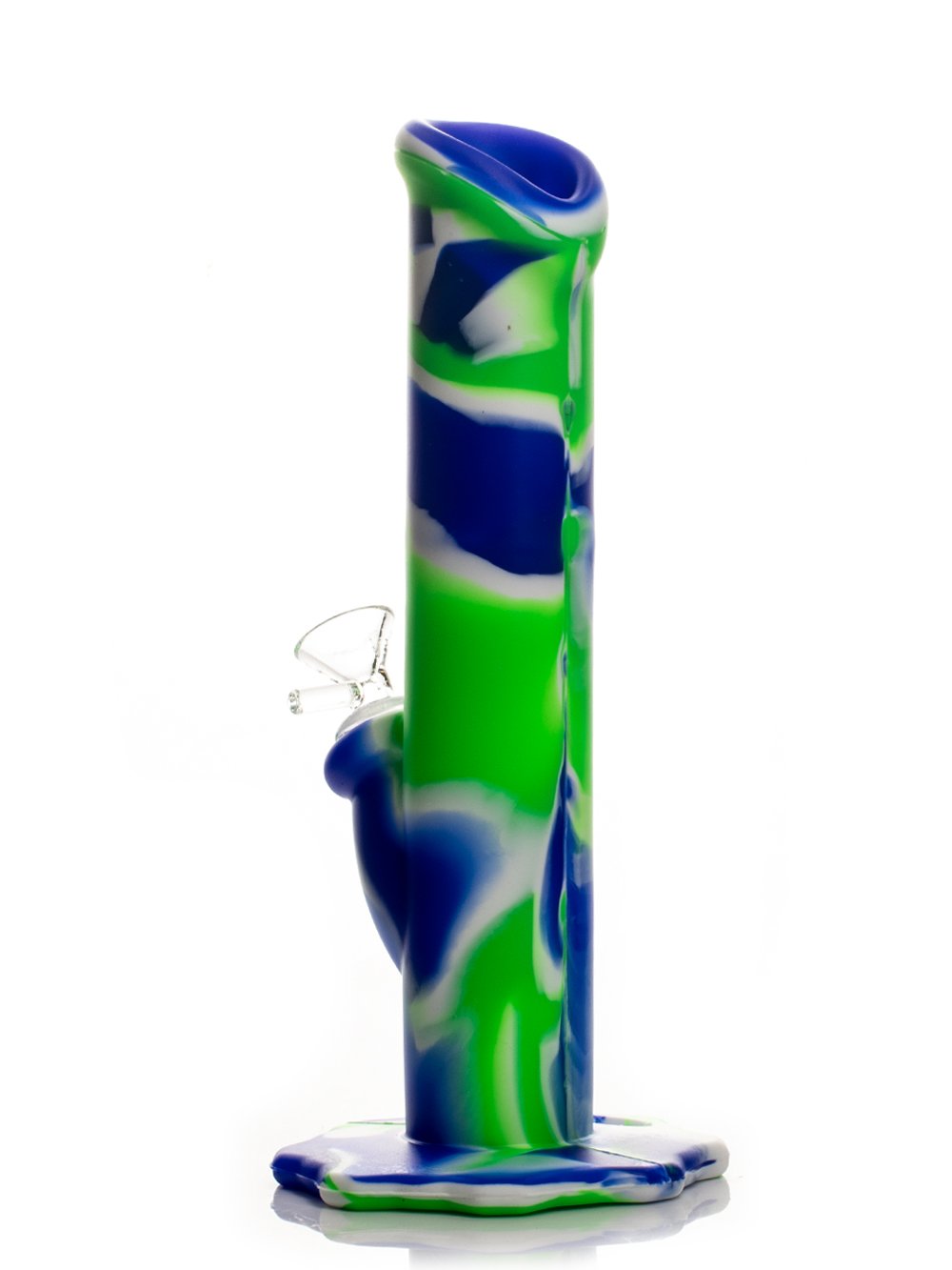 Silicone Straight Tube Bong Fat Buddha Glass