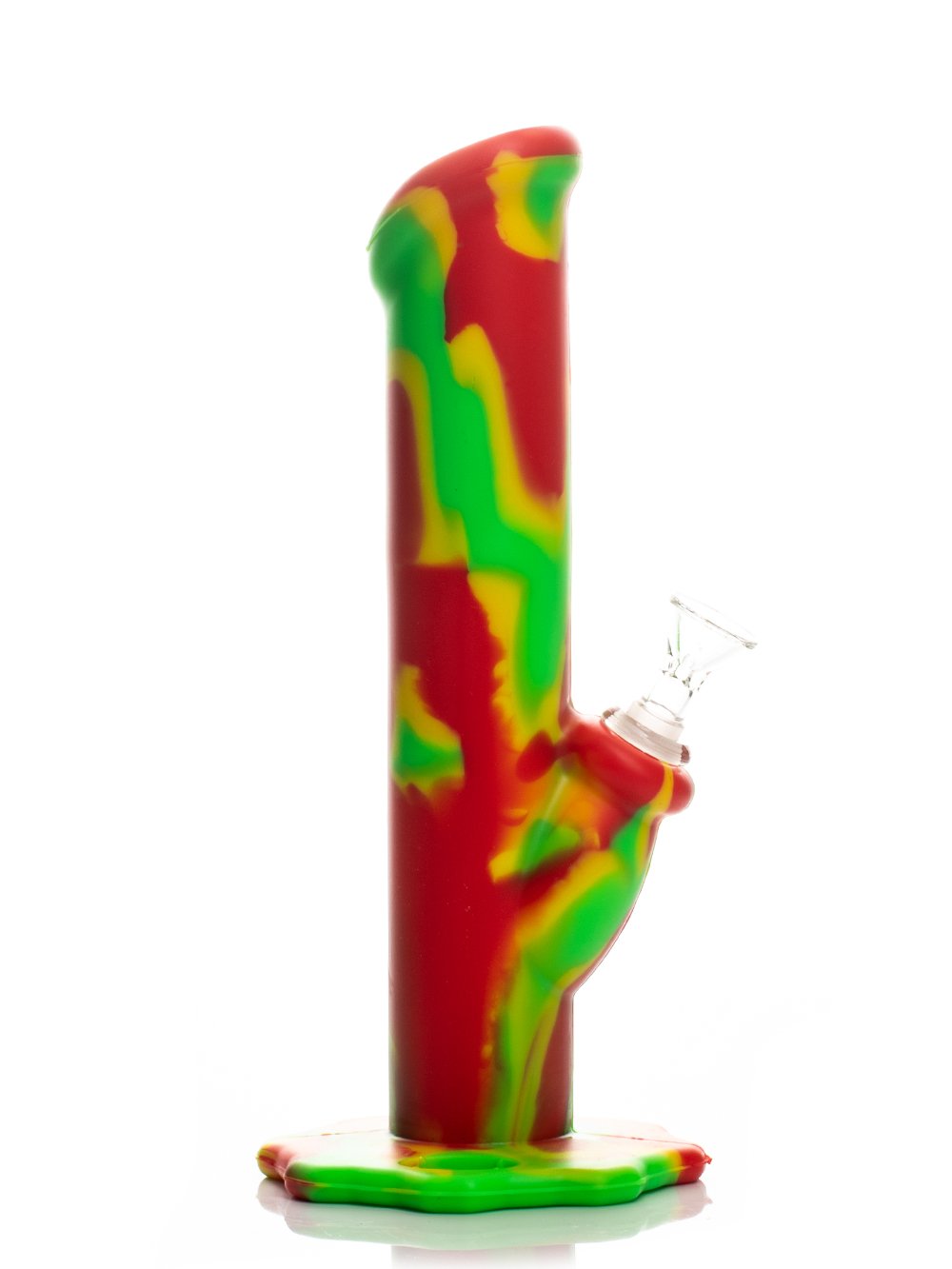 Silicone Straight Tube Bong Fat Buddha Glass