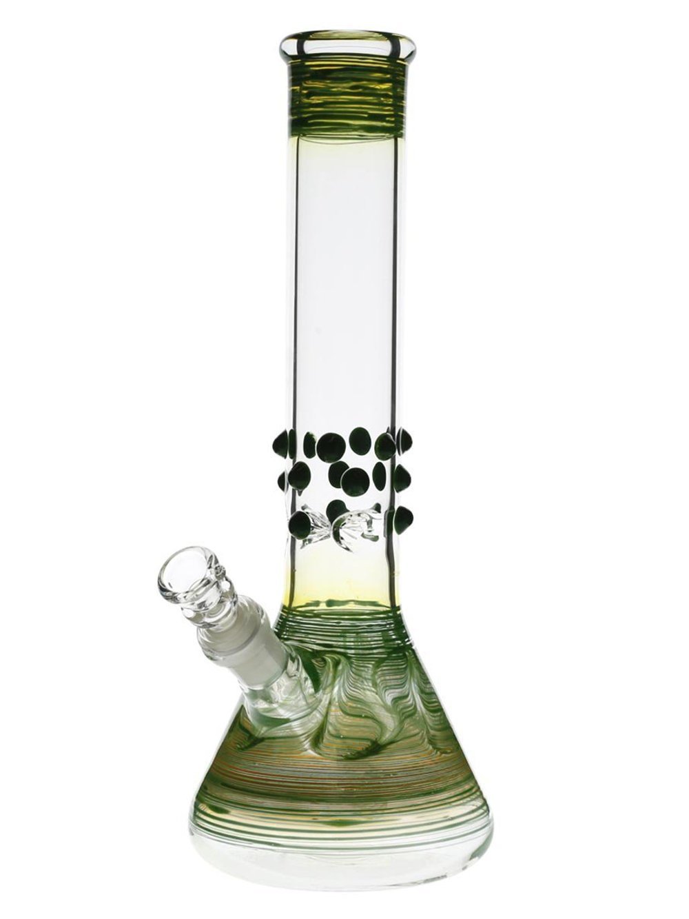 BEaker Bong W Marbles Bio Hazard Fat Buddha Glass