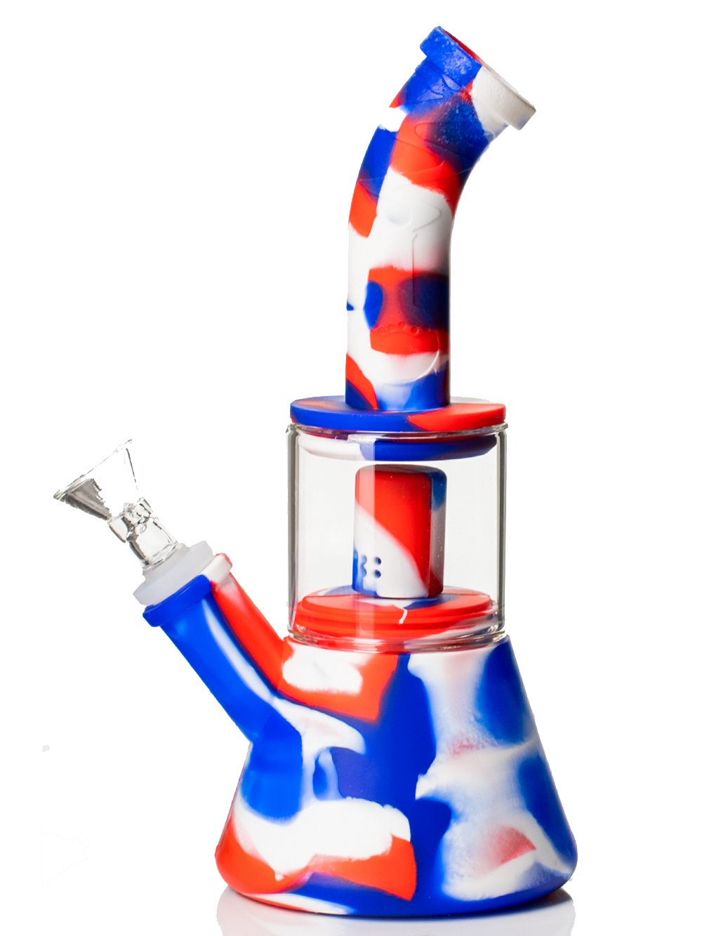 Fat Buddha Glass Bong 9" Silicone Perc Bong