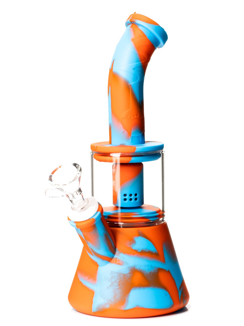 9" Silicone Perc Bong Fat Buddha Glass