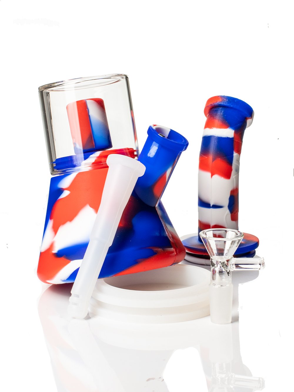 Fat Buddha Glass Bong 9" Silicone Perc Bong