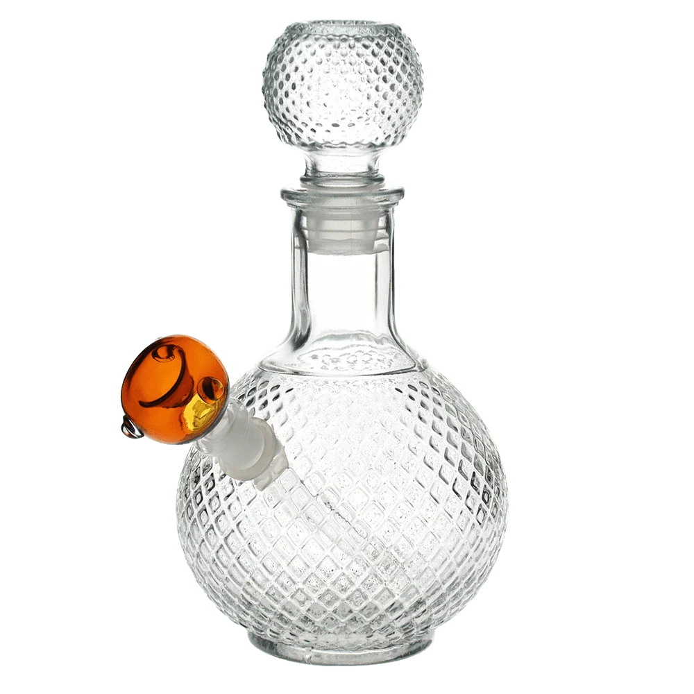 Fat Buddha Glass Bong Amber Vintage Cruet Decanter Bong
