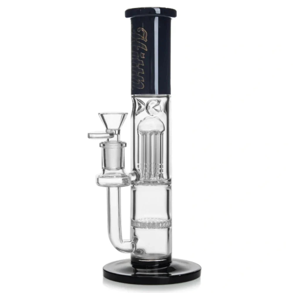HITTN Bong Black 10in Double Perc Bong