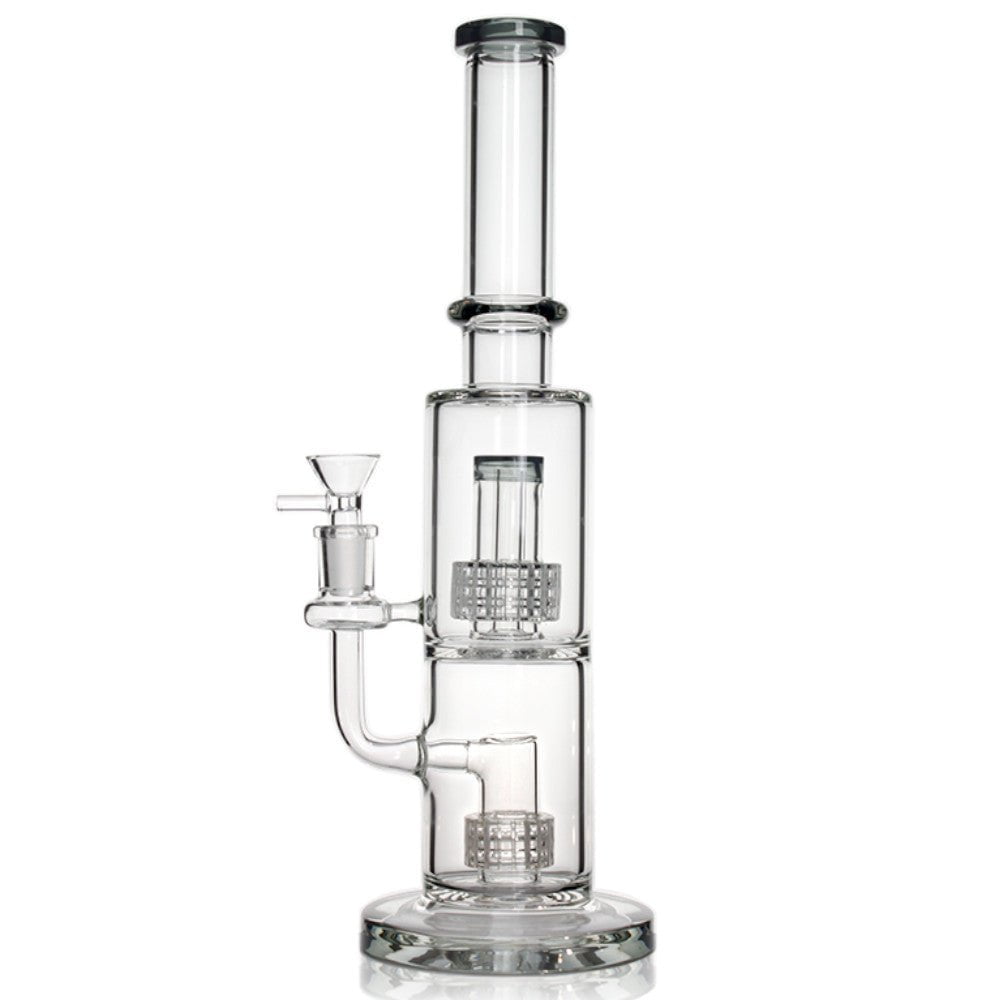 Fat Buddha Glass Bong Black 2 Chamber Matrix Bong