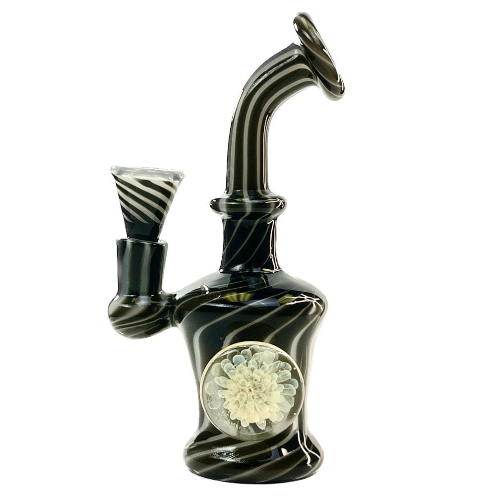 Fat Buddha Glass Bong Black Marble Wave Bong