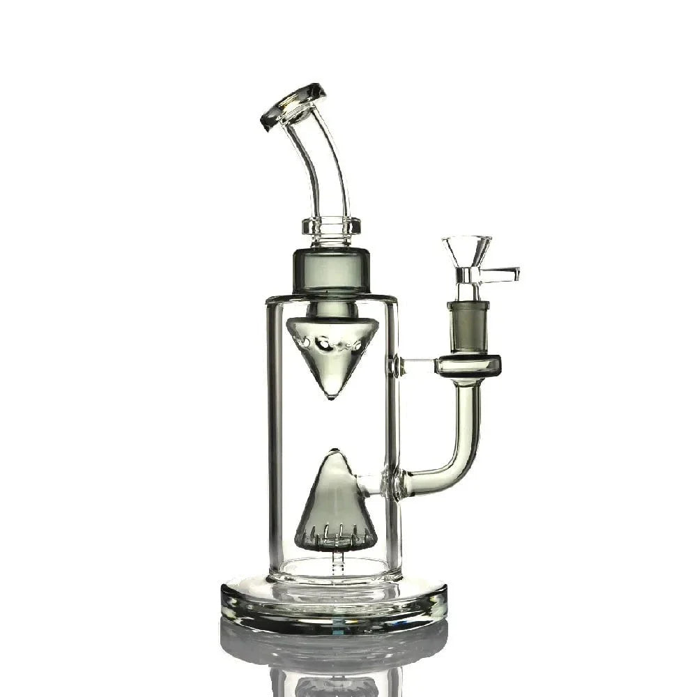 Fat Buddha Glass Bong Black Pyramid Perc Water Pipe