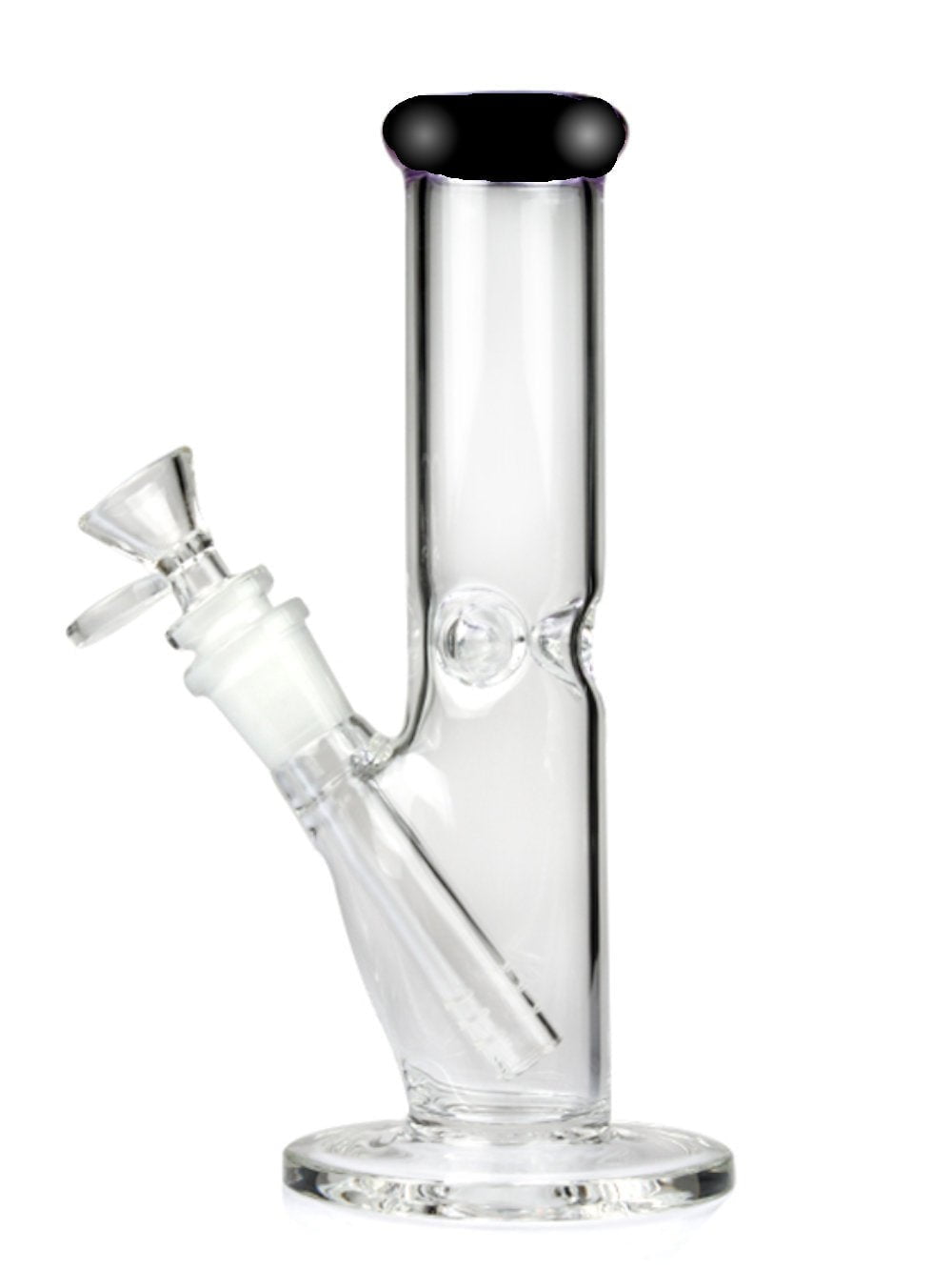 Fat Buddha Glass Bong Black Straight Tube Bong