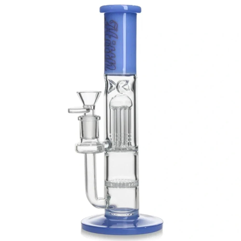 HITTN Bong Blue 10in Double Perc Bong