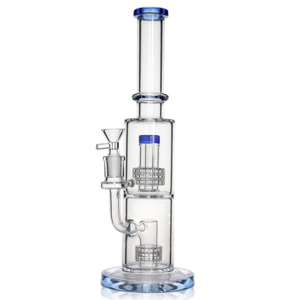 Fat Buddha Glass Bong Blue 2 Chamber Matrix Bong