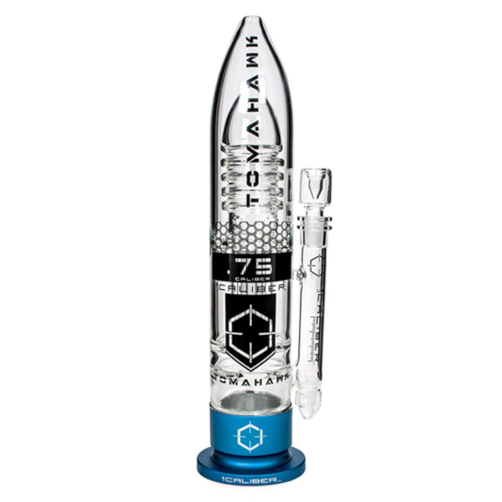US Caliber Bong Blue 75 Caliber Tomahawk Glass Bong