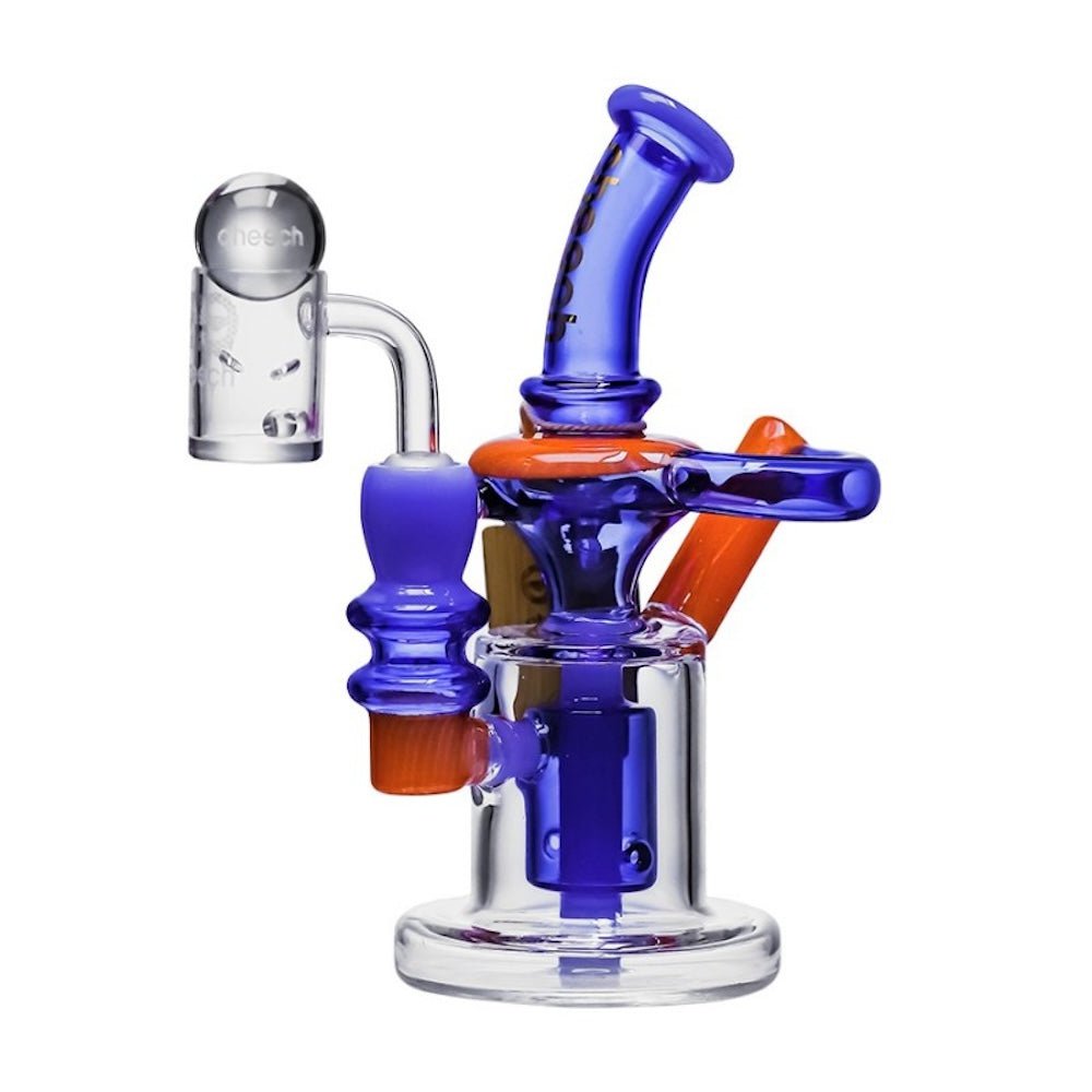 Cheech Glass Bong Blue Builder Block Recycler Rig
