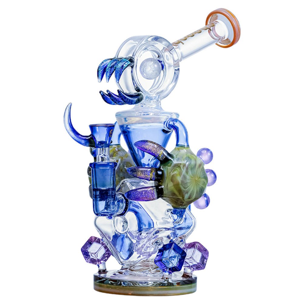 Cheech Glass Bong Blue Full of Thorn Bong