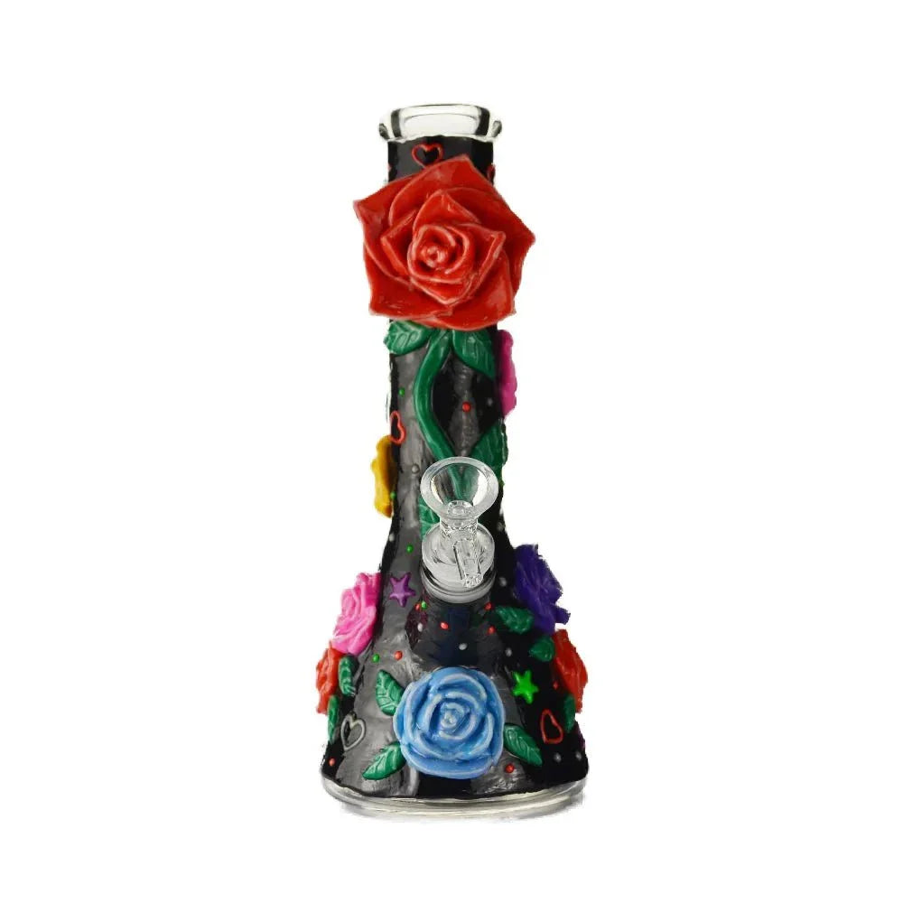 Fat Buddha Glass Bong Glow in the Dark Rose Bong