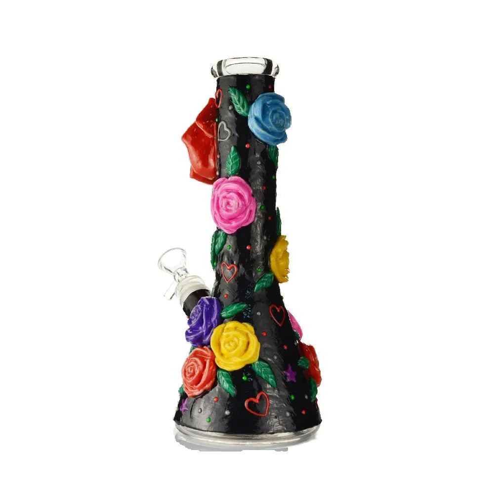 Fat Buddha Glass Bong Glow in the Dark Rose Bong