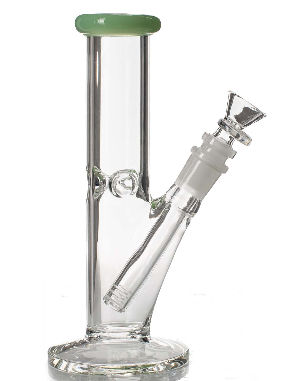 Fat Buddha Glass Bong Green 8" Straight Tube Bong