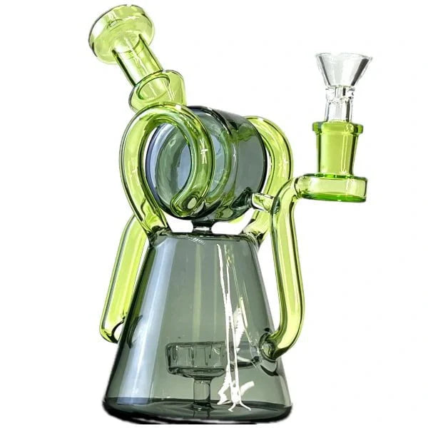 Fat Buddha Glass Bong Green Leia Recycler Bong