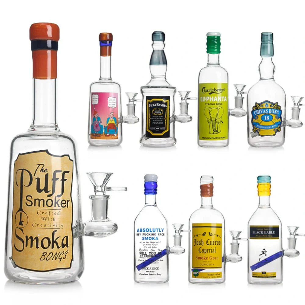 Fat Buddha Glass Bong Liquor Bottle Bong
