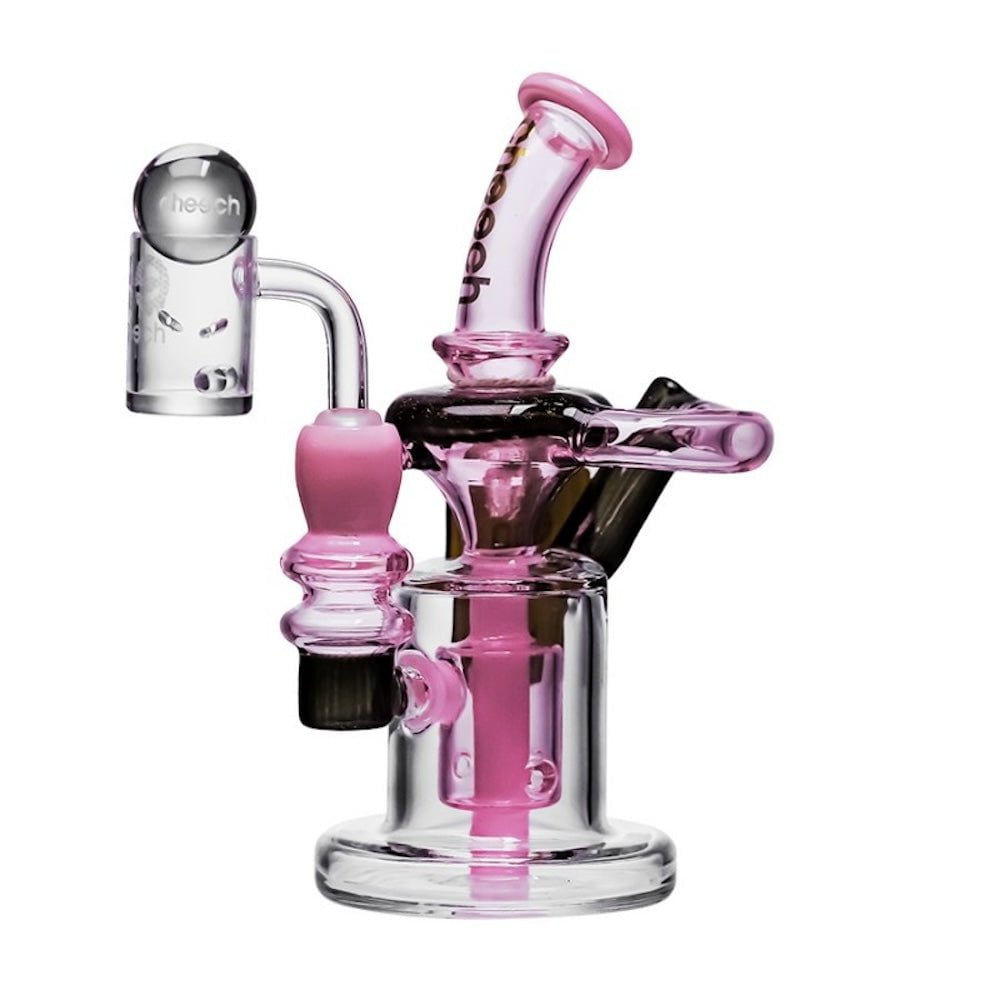 Cheech Glass Bong Pink Builder Block Recycler Rig