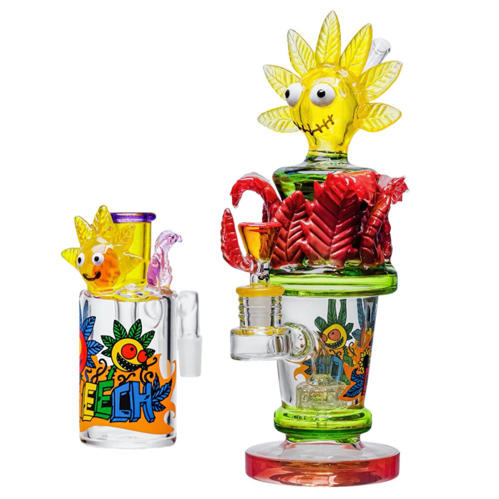 Cheech Glass Bong Yellow Vitamin Bong with Matching Ash Catcher