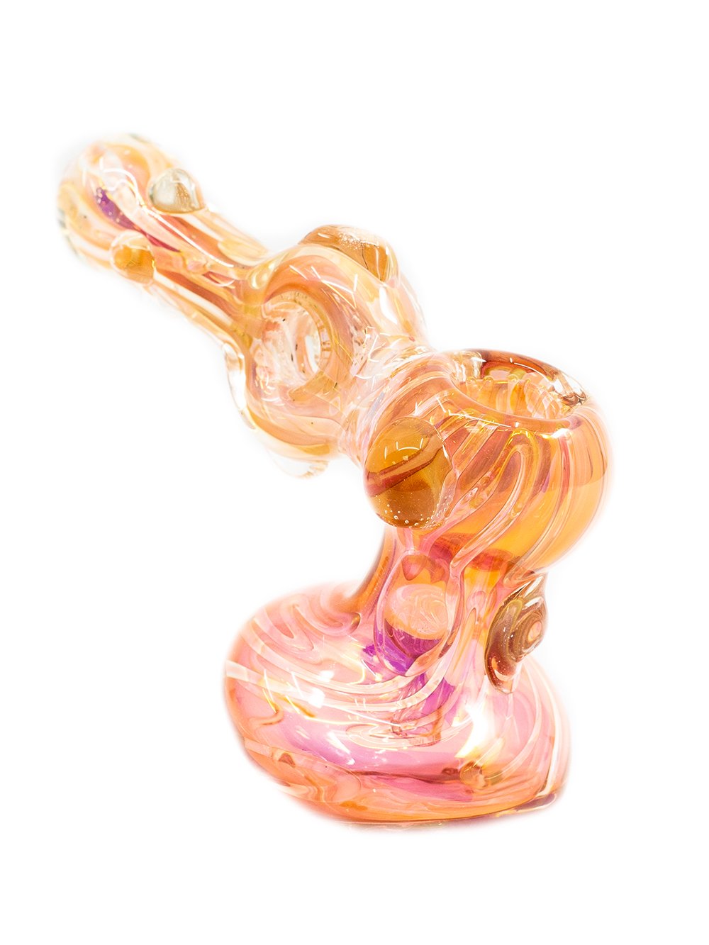 Gold Fumed Donut Bubbler Fat Buddha Glass