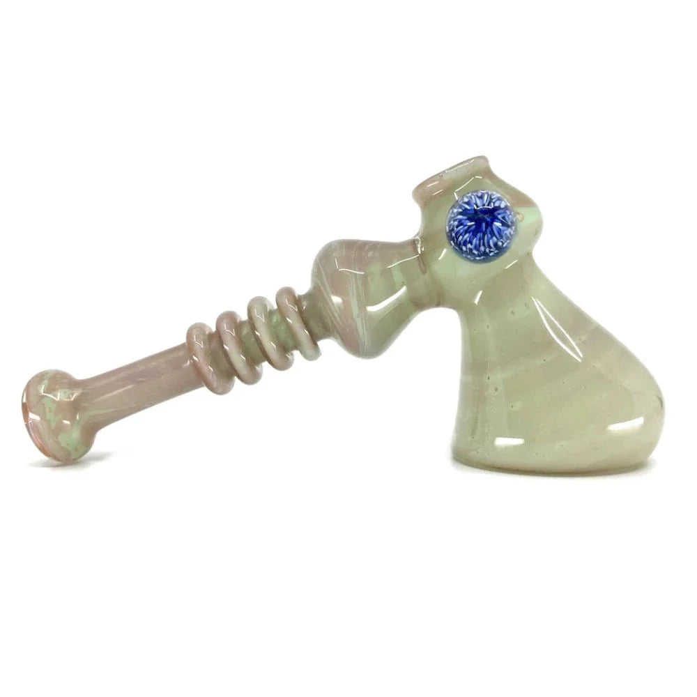 Fat Buddha Glass Bubbler Green Double Layer Hammer Bubbler