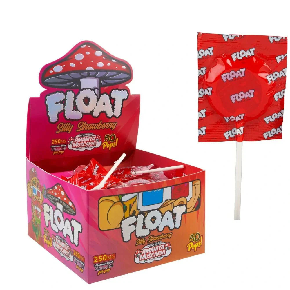Float Consumable Strawberry Mushroom Lollipops (5pc)