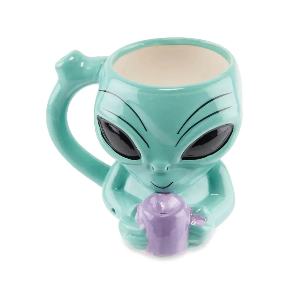 Fat Buddha Glass Pipe Alien Mug Pipe