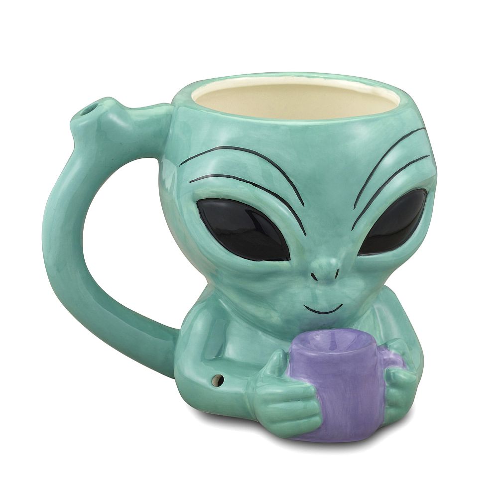 Fat Buddha Glass Pipe Alien Mug Pipe
