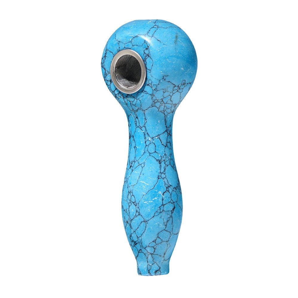 Astral Project Pipe Blue Turquoise Gemstone Spoon Pipe