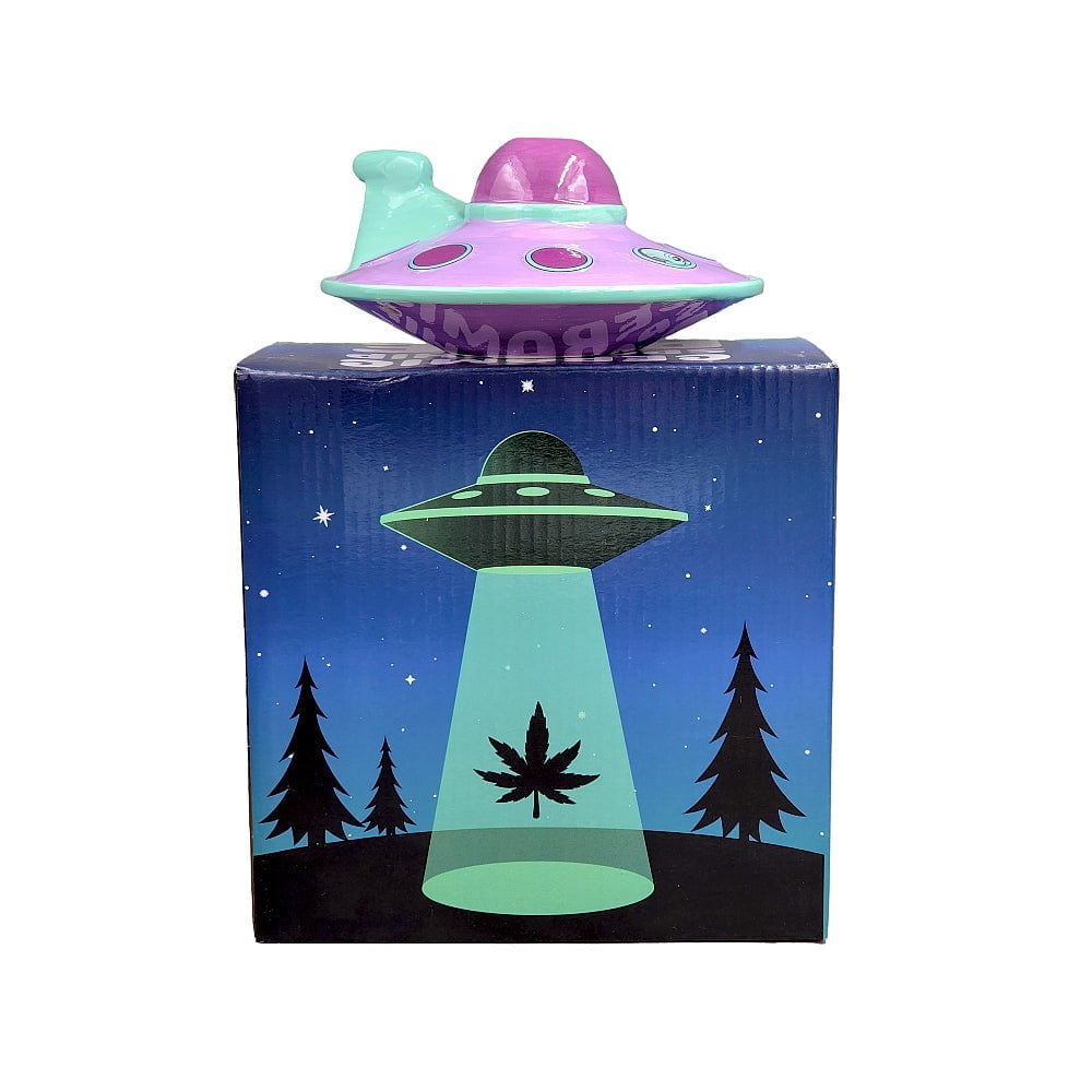 Fat Buddha Glass Pipe Ceramic Spaceship Pipe