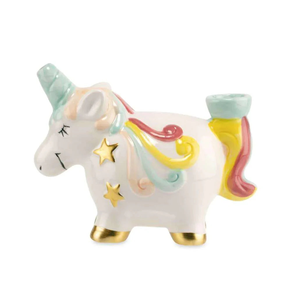 Fat Buddha Glass Pipe Clay Unicorn Pipe