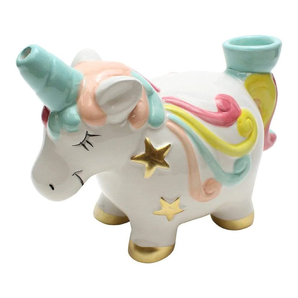 Fat Buddha Glass Pipe Clay Unicorn Pipe