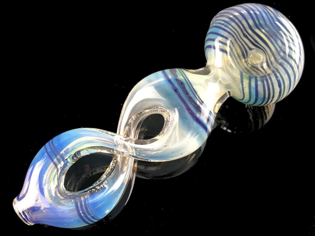 Silver Twist Pipe Fat Buddha Glass