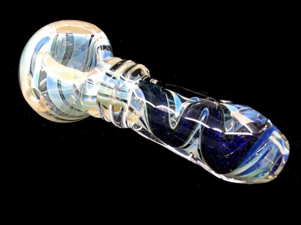 dichroic Silver Pipe Fat Buddha Glass