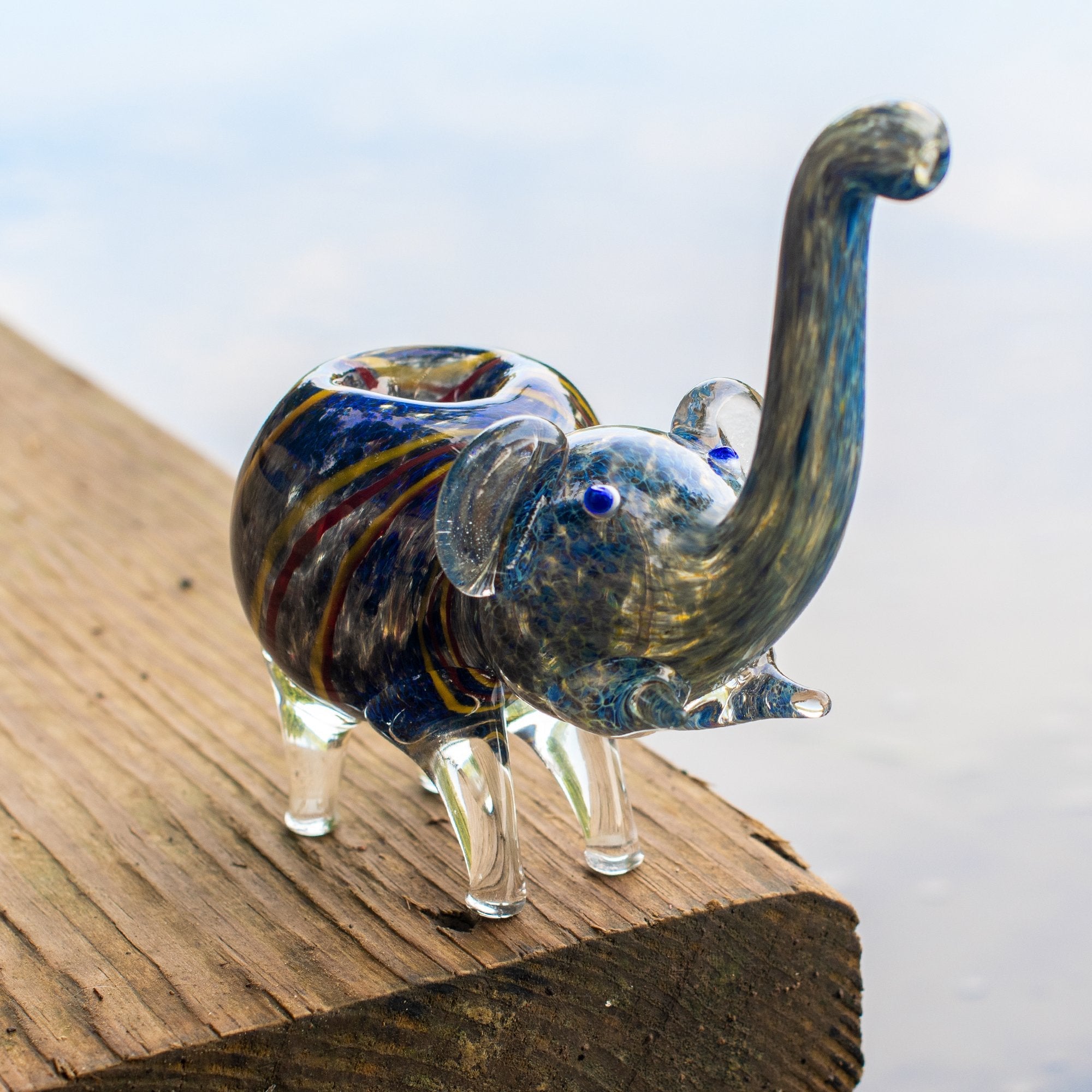 Blue Elephany Glass Pipe KS 13 Fat Buddha Glass