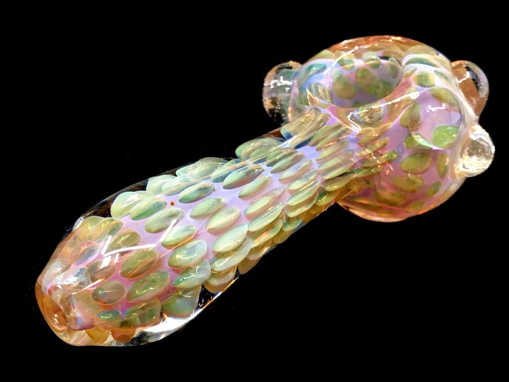 Floating Gold Dots Pipe Fat Buddha Glass