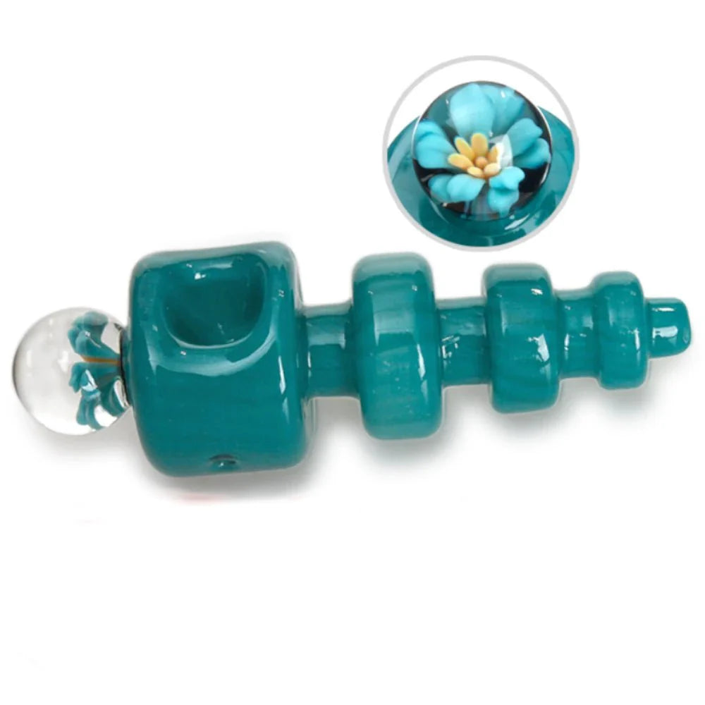 Fat Buddha Glass PIpe Flower Marble Pipe