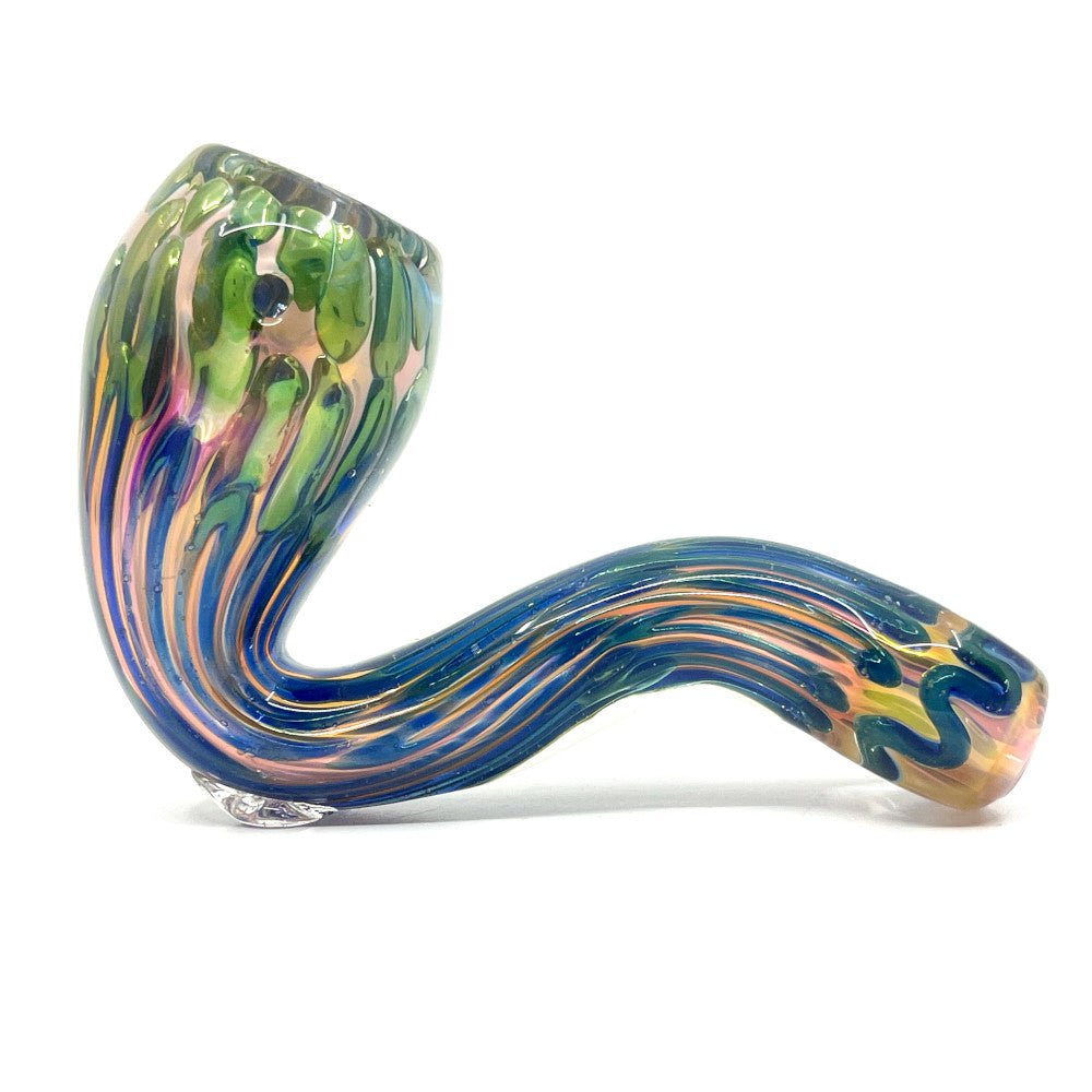 Fat Buddha Glass Pipe Gold Mini Sherlock Pipe