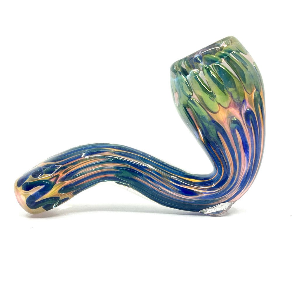 Fat Buddha Glass Pipe Gold Mini Sherlock Pipe