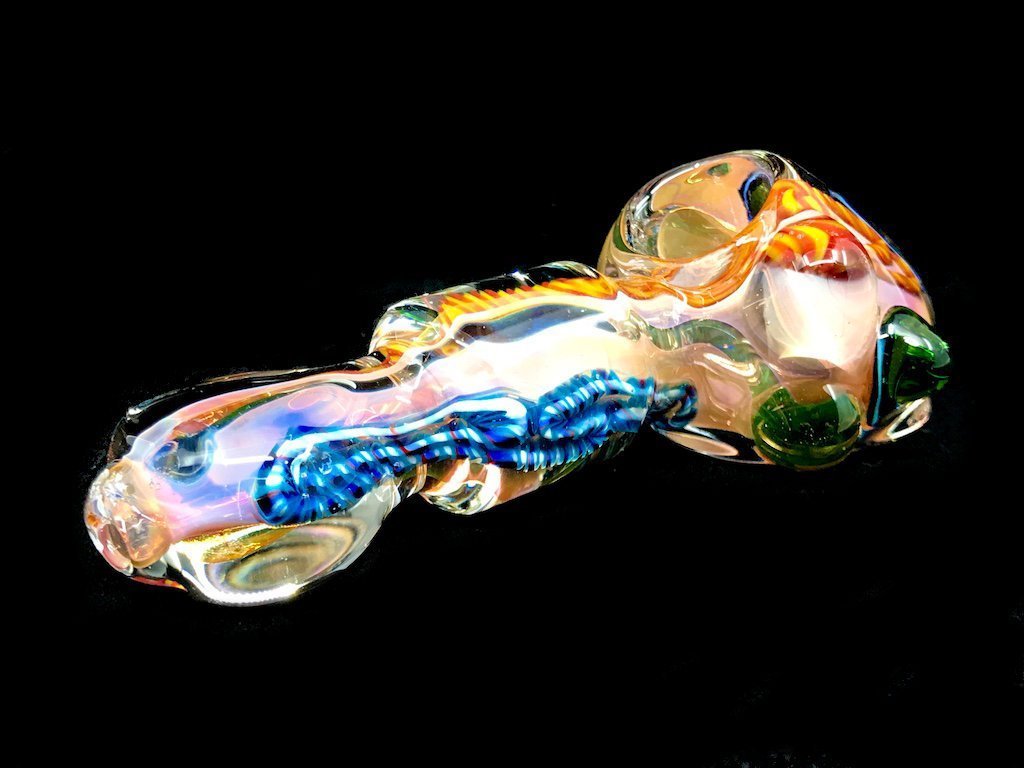 Gold Shuttle Pipe Fat Buddha Glass