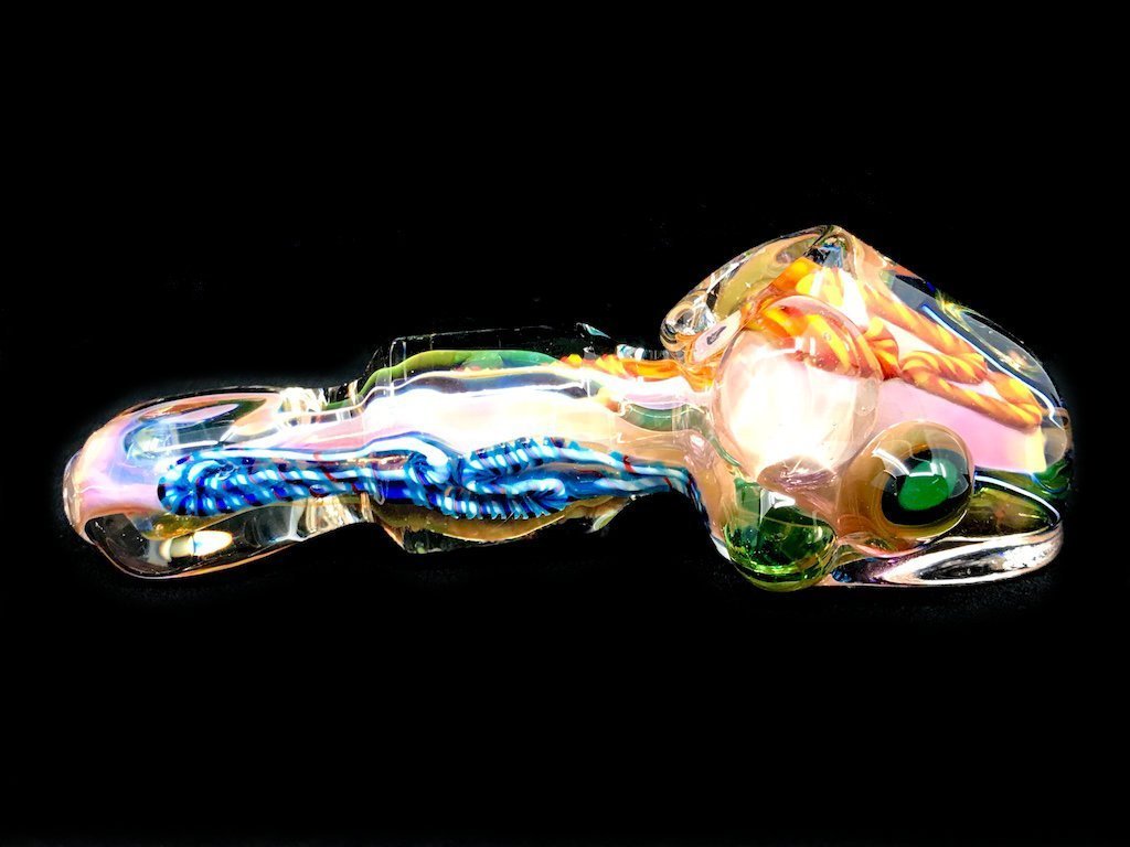 Gold Shuttle Pipe Fat Buddha Glass