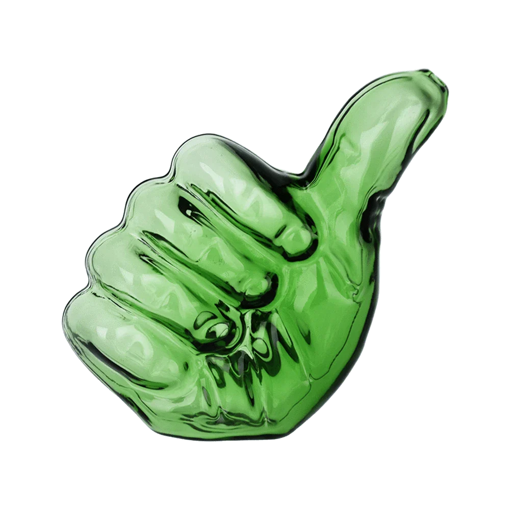 Pulsar Pipe Green Thumbs Up Glass Pipe
