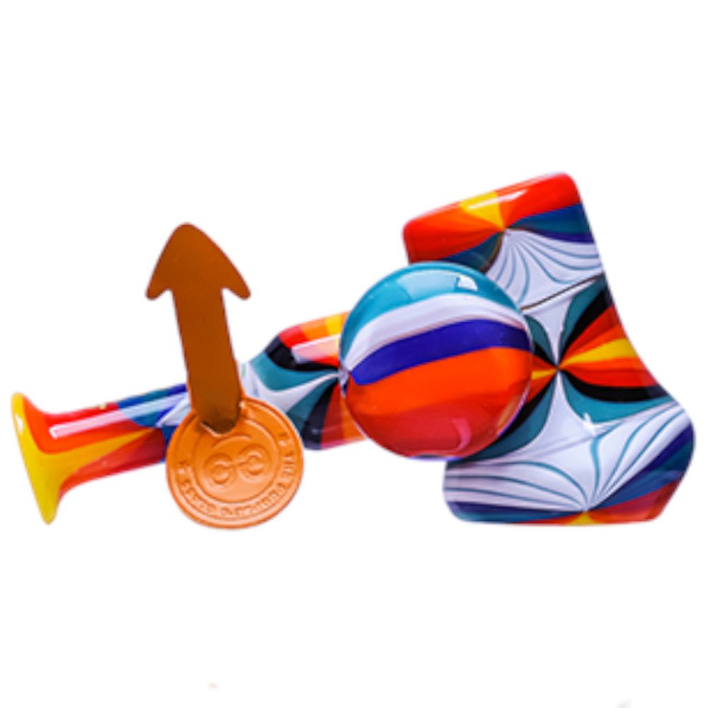 Cheech Glass Pipe White Kaleidoscope Hammer Pipe