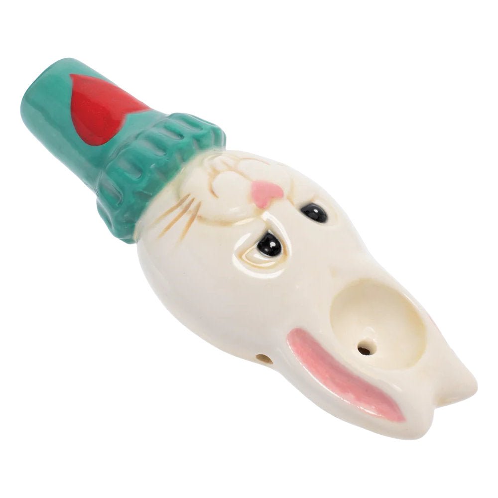 Fat Buddha Glass Pipe White Rabbit Pipe