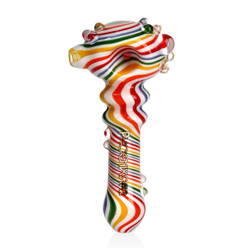 Phoenix Pipe White Stacked Glass Pipe
